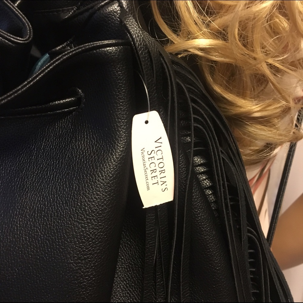 Victoria’s Secret Fashion Show 2015 Fringe Backpack | Black Patent Leather NWT - Picture 3 of 3